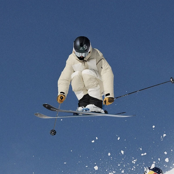 Man skiing in Peak Performance ski wear