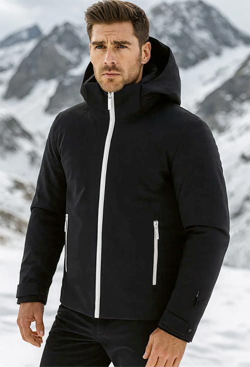 Man wearing a Fusalp ski jacket in Vail Colorado