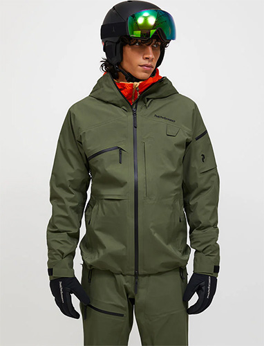 Man wearing Peak Performance ski wear